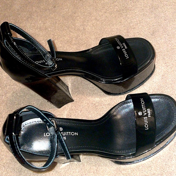 LV Style Platform Sandals LV high heels Patent Louis Vuitton style Fame - Picture 4 of 16